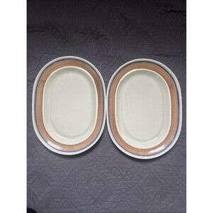 2 Metlox Poppytrail Vernon Porcelain Bandero 10.75" Oval Serving Platter 1969-79